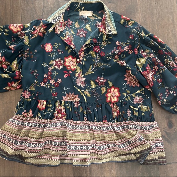 Casting Made in France Boho Floral Button-Up Blouse - Picture 5 of 8